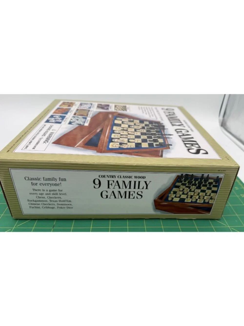 9 Family Games Set Wood Chess Checkers Cribbage By Country Class New READ